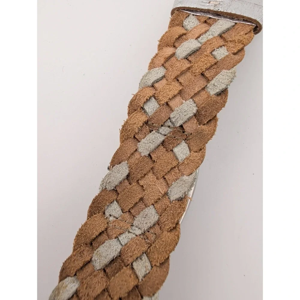 Fossil Women's Watch 30mm Silver Case Multicolor Woven Bund Strap- New Battery